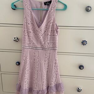 Lulu's Light Purple Lace Mini Dress